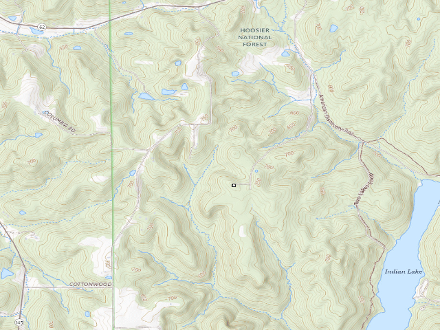 USGS topographic map of Indian Lake Roadside Dispersed Campsite 1 (Hoosier NF)