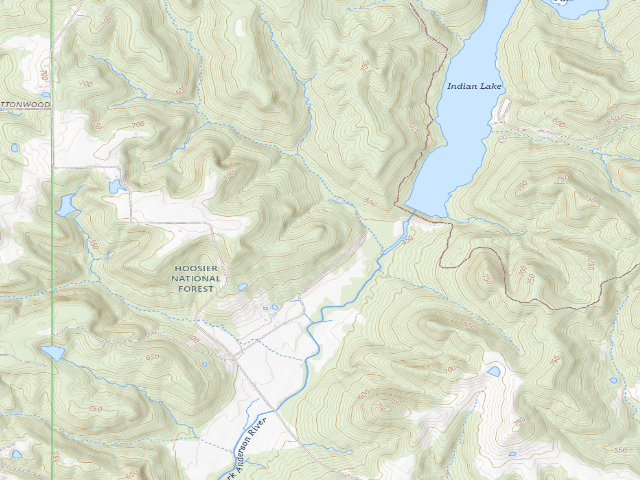 USGS topographic map of Indian Lake Roadside Dispersed Campsite 3 (Hoosier NF)