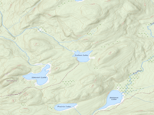 USGS topographic map of Indian Lake Tent Site [DEC #6065] (Shaker Mountain Wild Forest)