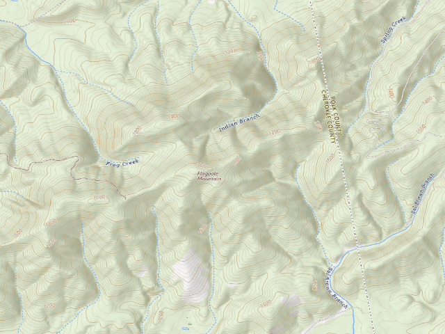 USGS topographic map of Indian Mountain Tract camping area (Forever Wild, Pinhoti Trail)