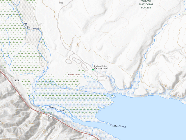 USGS topographic map of Indian Point Campground