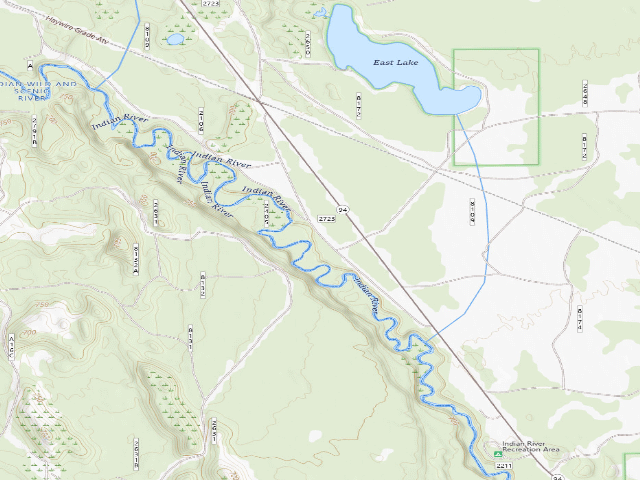 USGS topographic map of Indian River Cedar Point Camping Area
