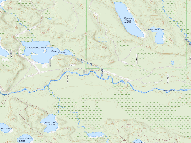 USGS topographic map of Indian River Deer Creek Camping Area