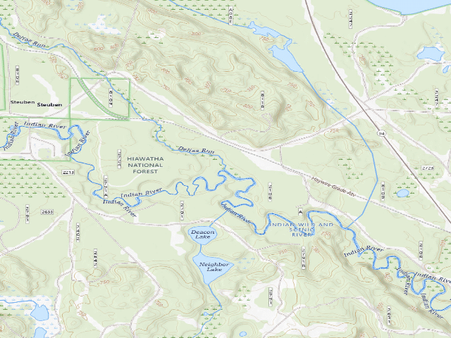 USGS topographic map of Indian River Delias Camping Area