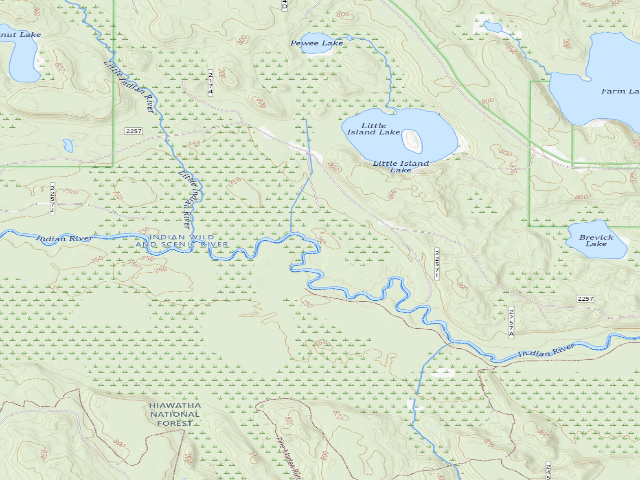 USGS topographic map of Indian River Little Indian Camping Area