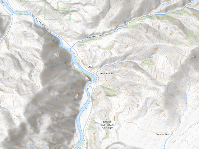USGS topographic map of Indian Rock Dispersed Camp