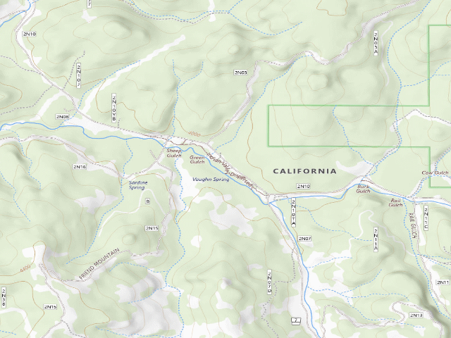 USGS topographic map of Indian Valley Dispersed Camping Area
