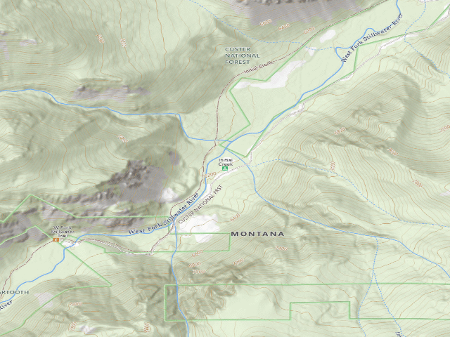 USGS topographic map of Initial Creek
