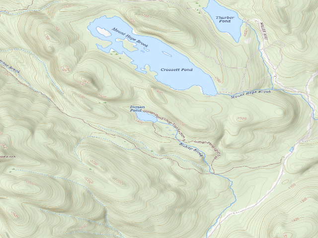 USGS topographic map of Inman Pond Tent Site 1 (Lake George Wild Forest)