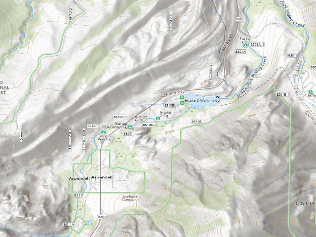 USGS topographic map of Intake 2 Cg