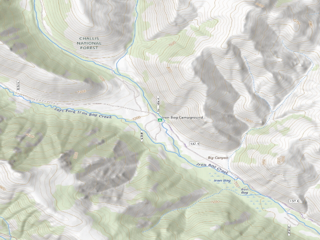 USGS topographic map of Iron Bog Campground