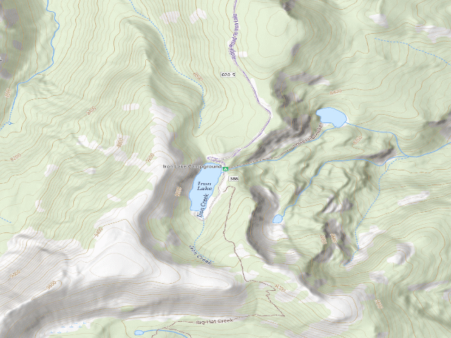 USGS topographic map of Iron Lake Campground
