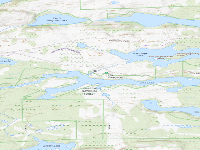 USGS topographic map of Iron Lake Campground