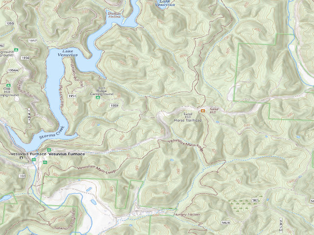 USGS topographic map of Iron Ridge Campground