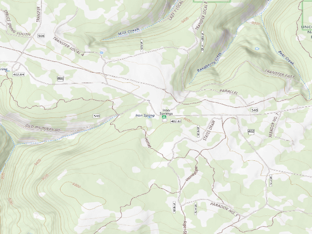 USGS topographic map of Iron Springs Campground