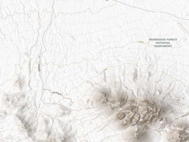 USGS topographic map of Ironwood Forest National Monument