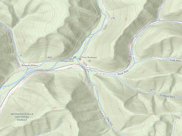 USGS topographic map of Island Campground