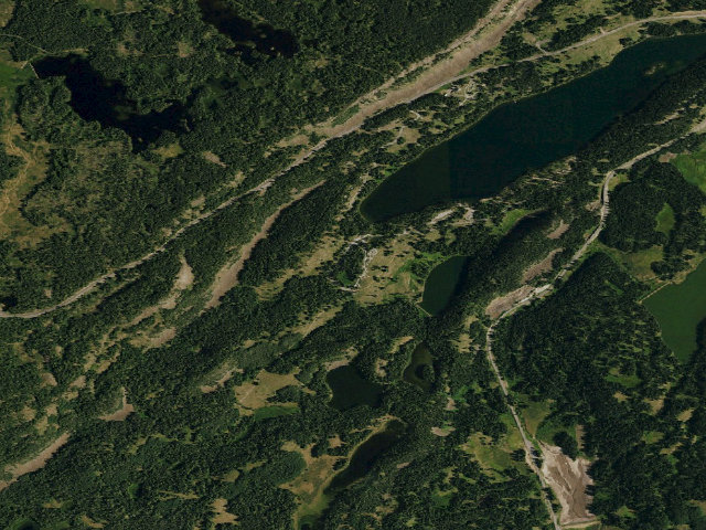 Aerial image of Island Lake Campground