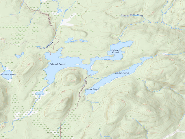 USGS topographic map of Island Pond Campsite (Lake George Wild Forest)