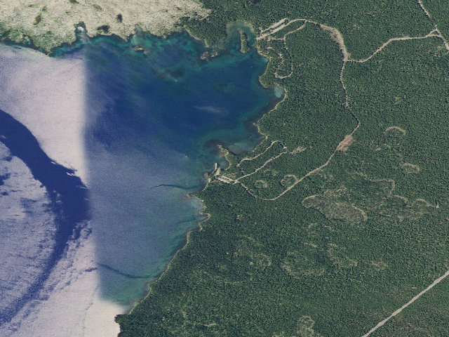 Aerial image of Islet Campground