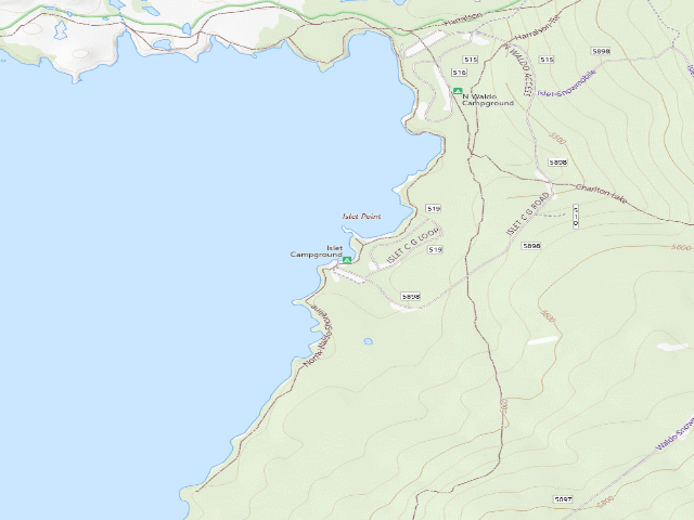 USGS topographic map of Islet Campground