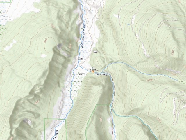 USGS topographic map of Ivy Creek Campground