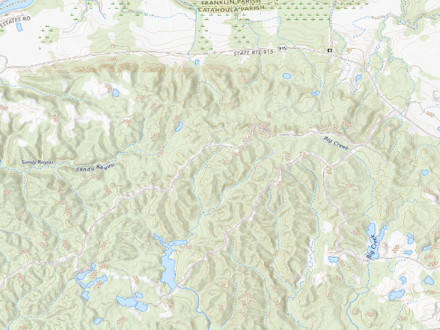 USGS topographic map of J.C. "Sonny" Gilbert WMA primitive camping area 1