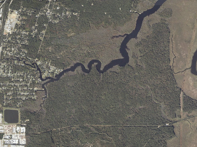 Aerial image of Jacinto Port Tract camping area (W.L. Holland WMA, Mobile-Tensaw Delta)
