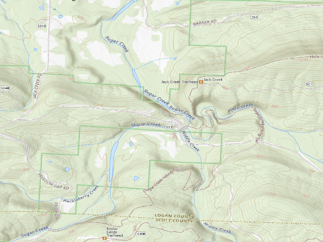 USGS topographic map of Jack Creek
