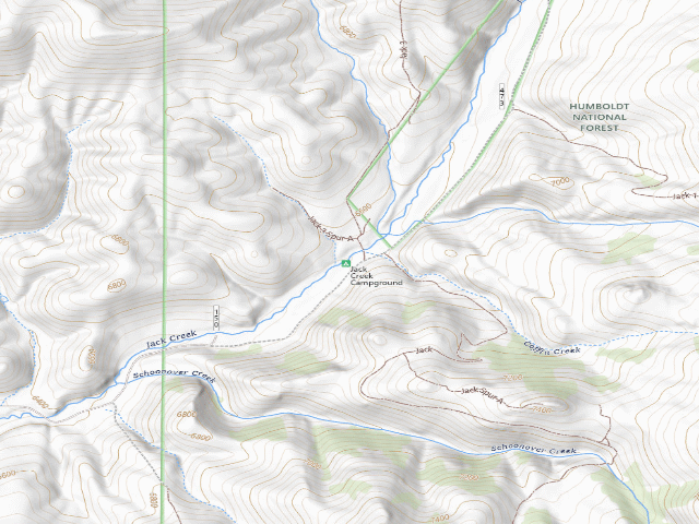 USGS topographic map of Jack Creek Campground