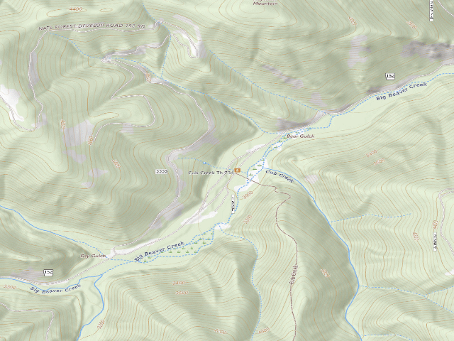 USGS topographic map of Jackpine Flats Campground