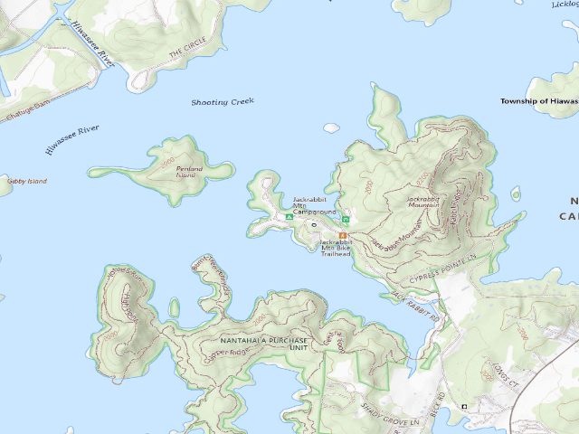 USGS topographic map of Jackrabbit Mountain Campground