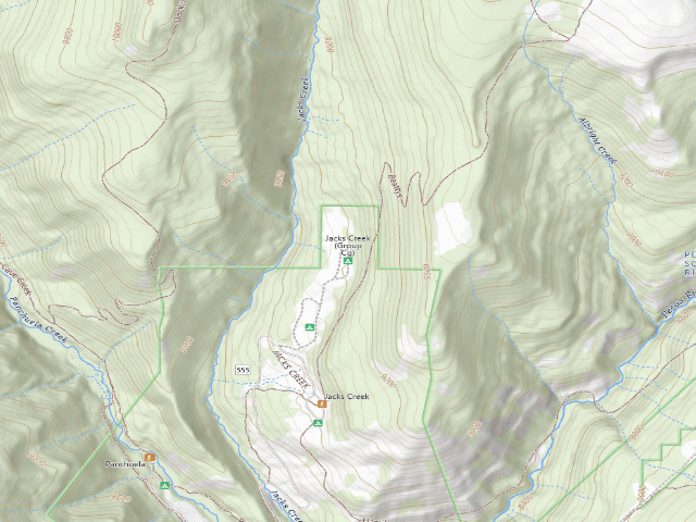 USGS topographic map of Jacks Creek (Group Cg)