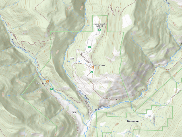 USGS topographic map of Jacks Creek Horse Camp