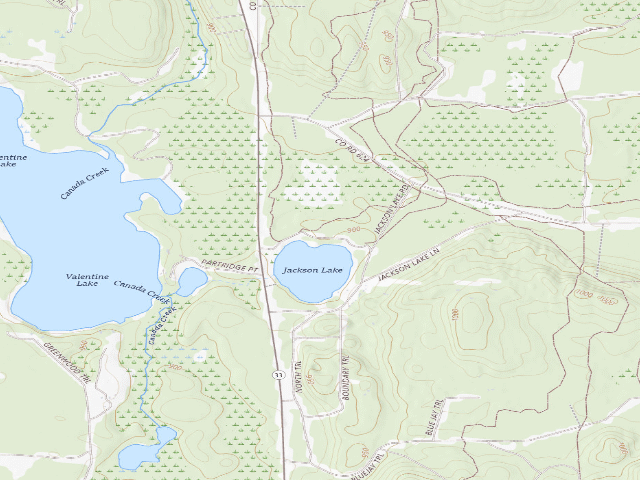 USGS topographic map of Jackson Lake State Forest Campground