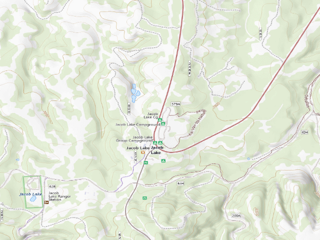 USGS topographic map of Jacob Lake Cg