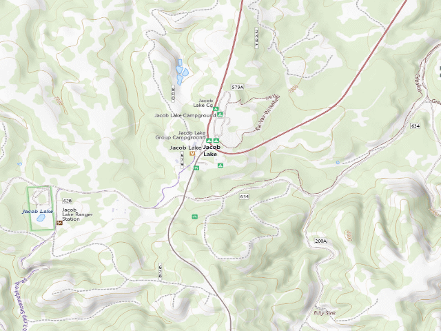 USGS topographic map of Jacob Lake Group Campground