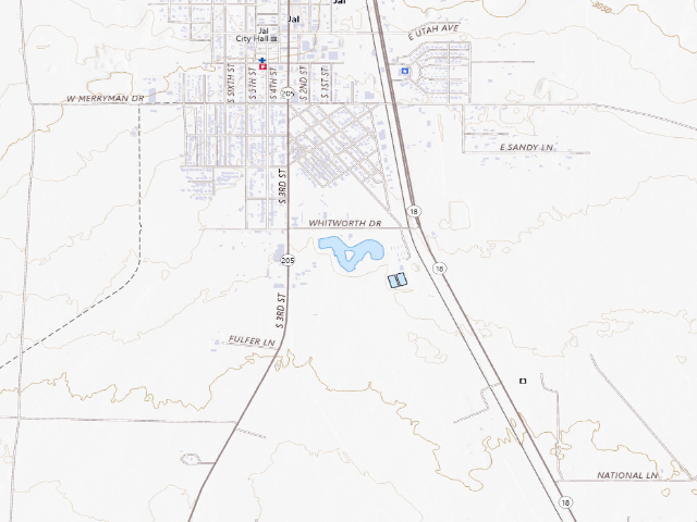 USGS topographic map of Jal Lake Park RV Area (Jal)
