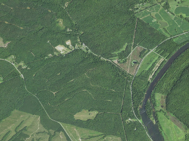 Aerial image of James River WMA