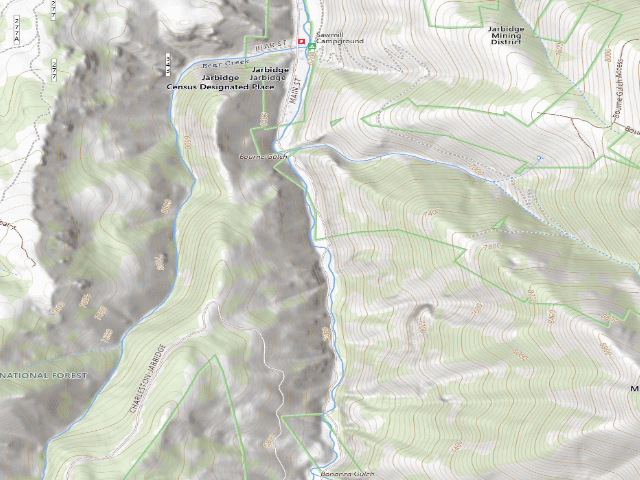 USGS topographic map of Jarbidge Campground