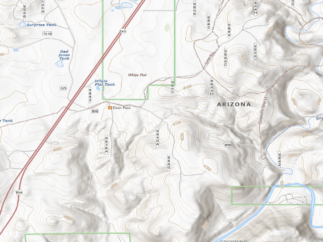 USGS topographic map of Javalina Dispersed Camping Area