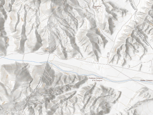 USGS topographic map of Jawbone Canyon Dispersed Camping
