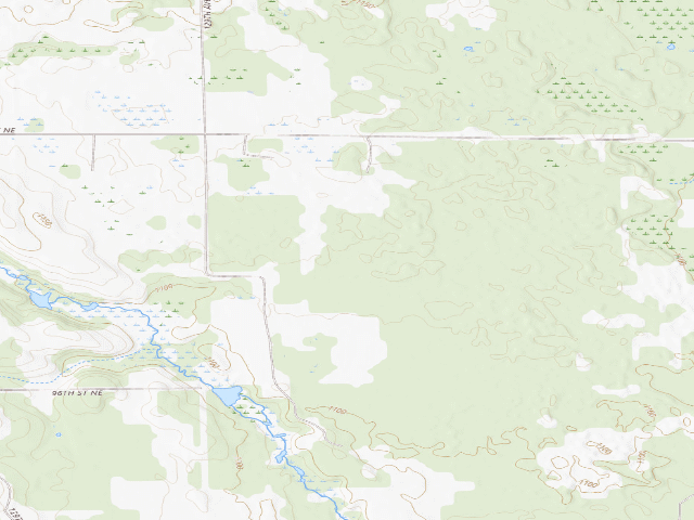 USGS topographic map of Jay V. Wessels WMA (Pembina County)