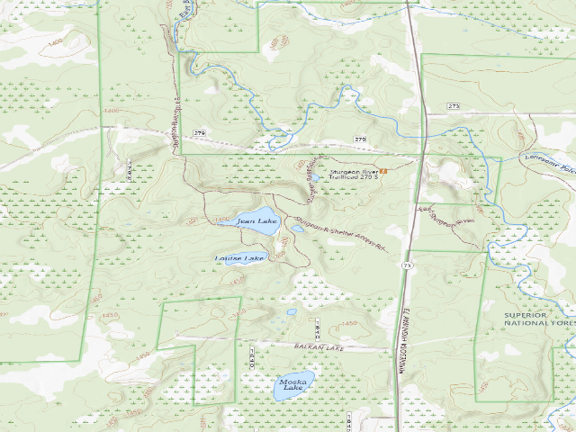 USGS topographic map of Jean Lake Campsite