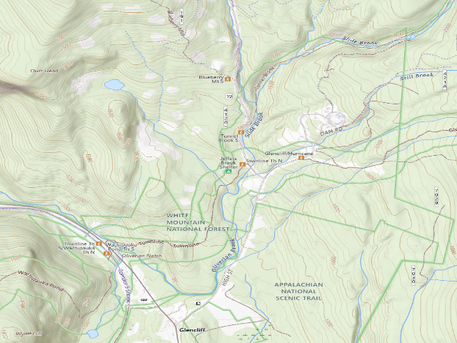 USGS topographic map of Jeffers Brook Shelter