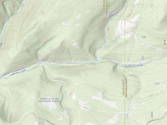 USGS topographic map of Jefferson Creek-011