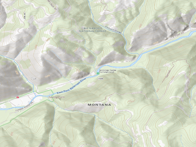 USGS topographic map of Jennings Camp Campground