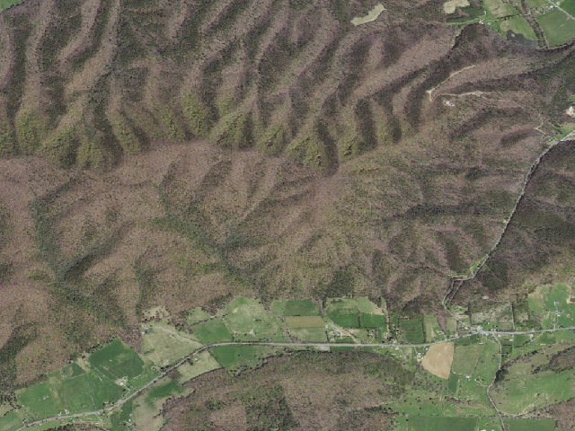 Aerial image of Jenny Knob A.T. Shelter