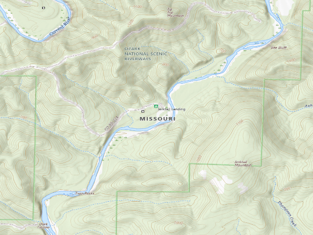 USGS topographic map of Jerktail Campground