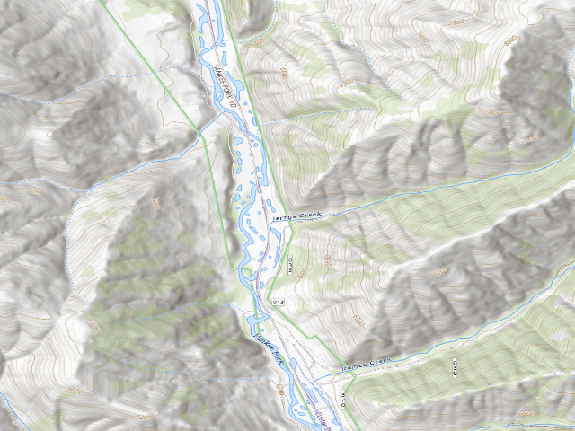 USGS topographic map of Jerry'S Creek Camping Area